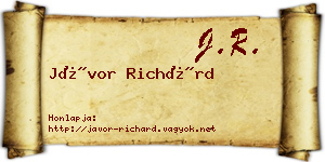 Jávor Richárd névjegykártya